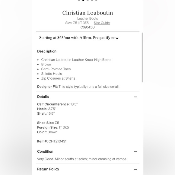 Louboutin Fifi Botta Knee Boots Size 38 1/2 - Picture 8 of 10